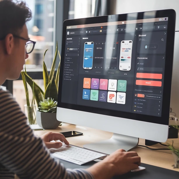 Designer sketching a digital interface